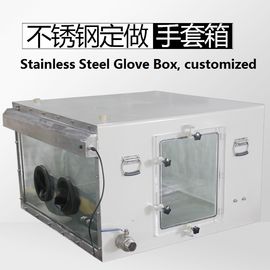 Caja de guantes de encargo del vacío del acero inoxidable con la ventana de cristal moderada