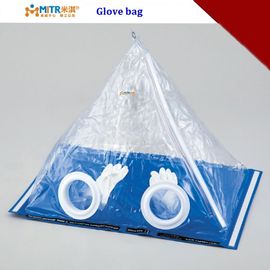 Material del Pvc del aislador de la pirámide del bolso de la prueba de la caja de guantes del laboratorio en azul