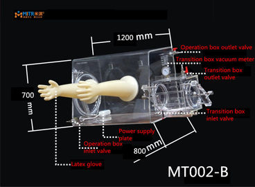 Anti - caja de guantes ultravioleta del vacío para la investigación universal 700*450*500m m de la prueba
