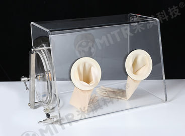 Caja de guantes sellada transparente del laboratorio