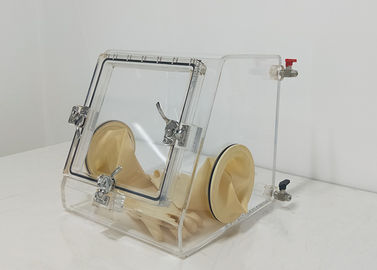 Equipo de laboratorio aislado de la caja de guantes a la vista, pequeña caja de guantes tablero