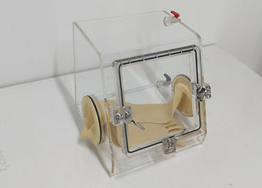 Equipo de laboratorio aislado de la caja de guantes a la vista, pequeña caja de guantes tablero