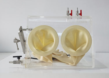 Caja de guantes a la vista tamaño pequeño del laboratorio con nitrógeno/argón/helio
