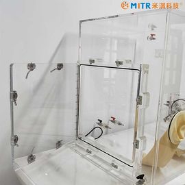 Mini caja de guantes del vacío del acrílico y del plexiglás modificada para requisitos particulares para la investigación del laboratorio