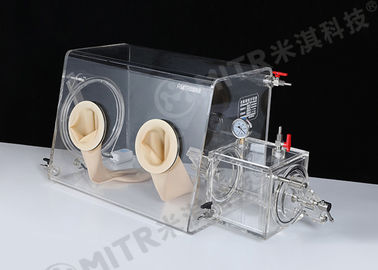 Mini caja de guantes del laboratorio con los gases inertes y vacío abajo a -0.1MPA en caja del transporte